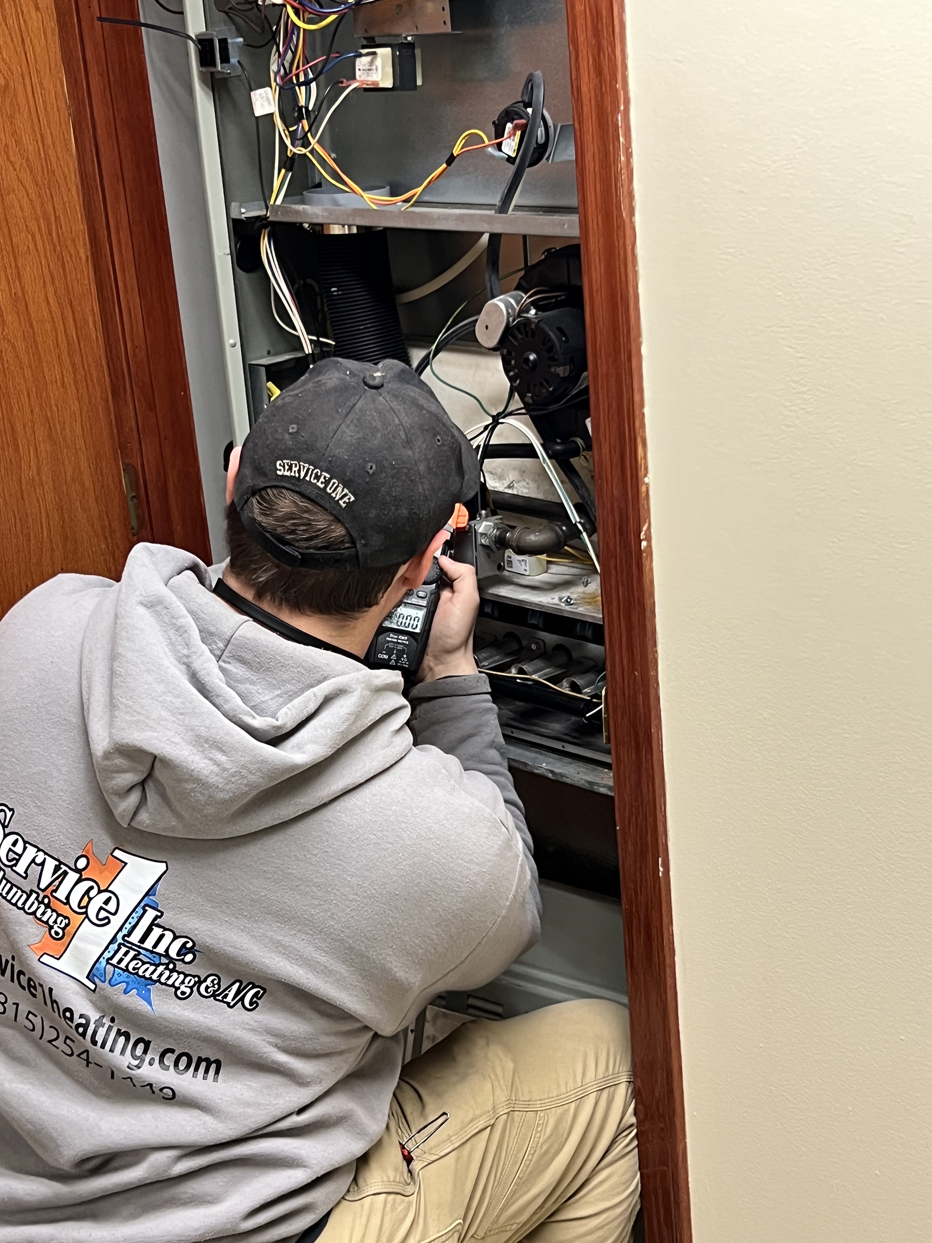 Technician working on repair